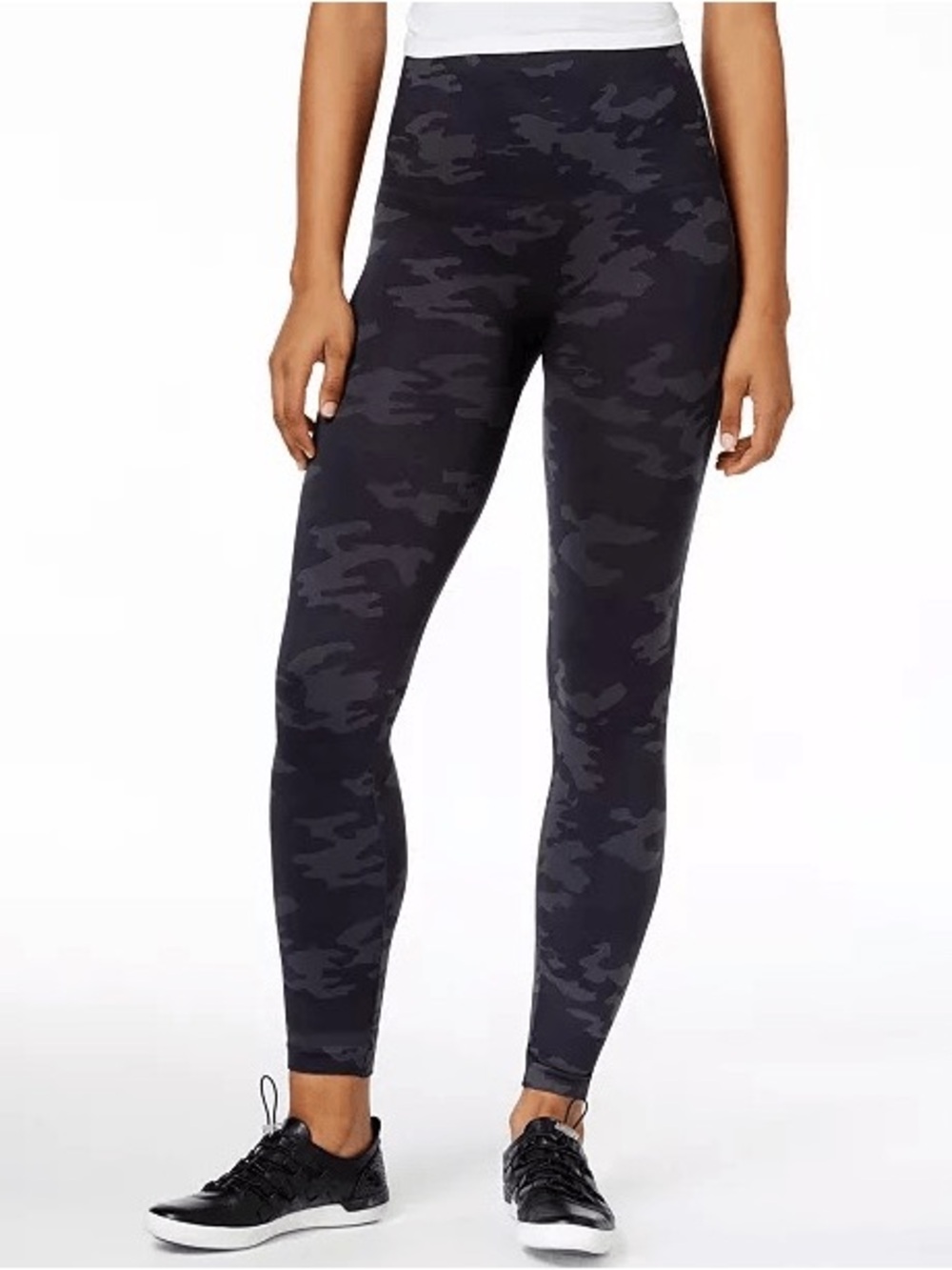 SPANX Look At Me Now Seamless Leggings in the Heather Camo / Charcoal
